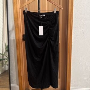 NWT Reformation Black Dunne Skirt